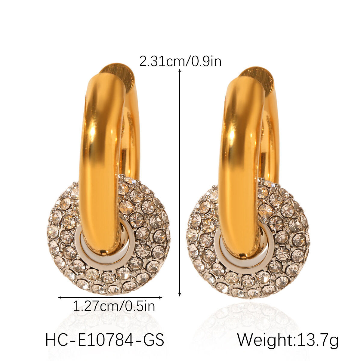 Simple Series Daily Geometric Stainless Steel Waterproof  Zircon Women's Drop Earrings Picture2