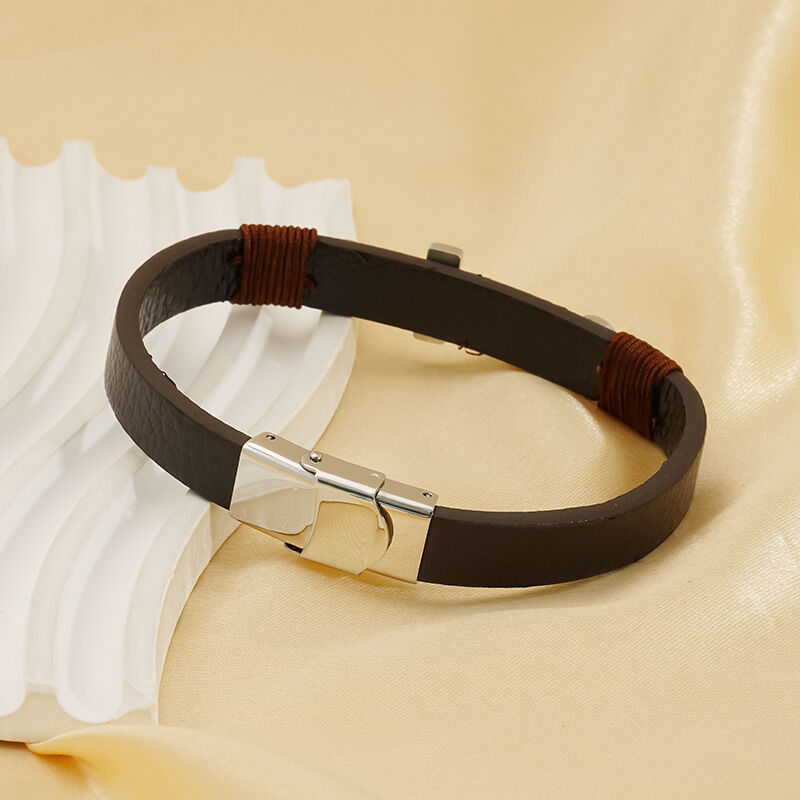 1 Piece Classic Series Retro Cross Stainless Steel Men's Bracelet h5Picture4