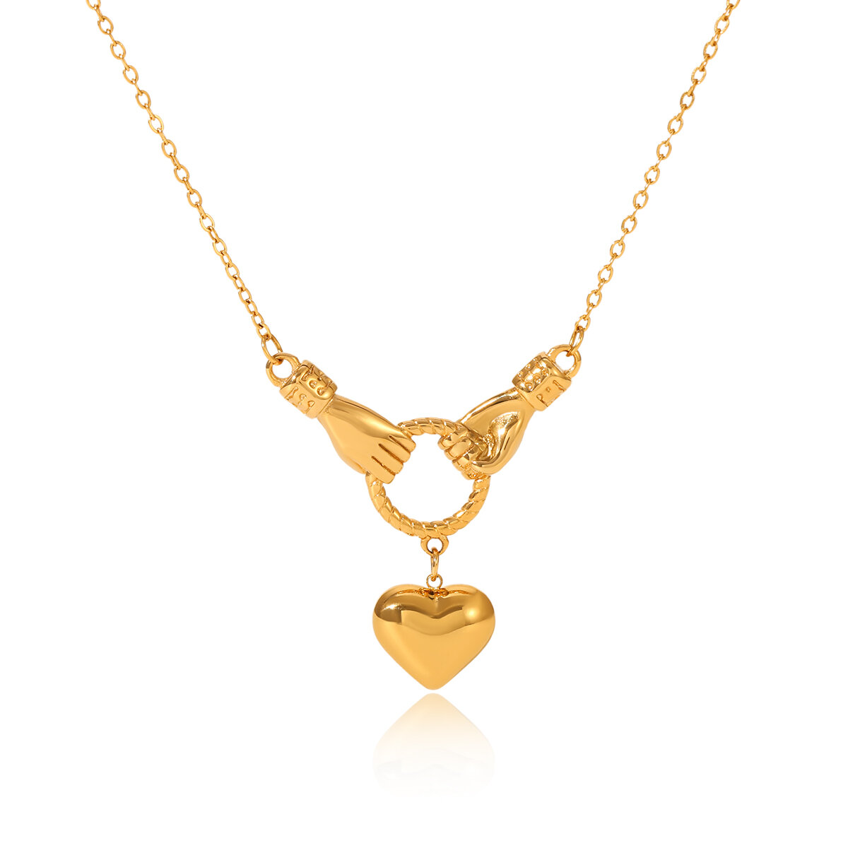 Collana con ciondolo da donna color oro in acciaio inossidabile a forma di cuore, 1 pezzo h5 