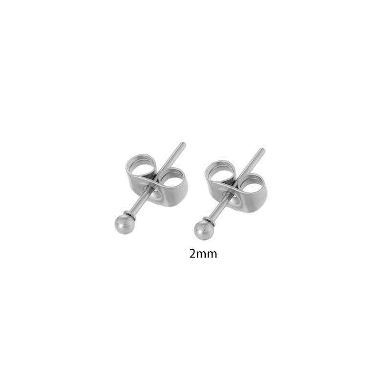 1 Piece Minimalist Ball Stainless Steel Waterproof Gold Color Women's Piercings Earrings h5Picture2