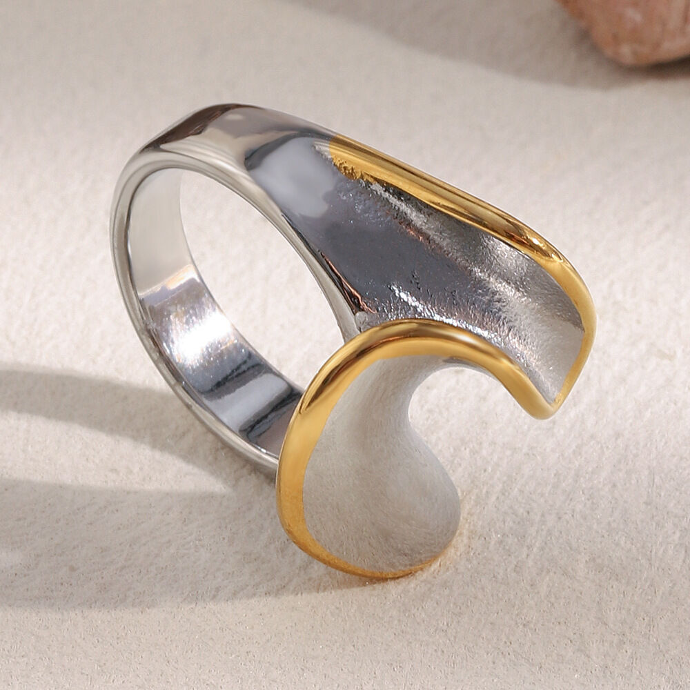 1 Piece Simple Series Casual Mixed Color Stainless Steel Waterproof Statement Rings 2