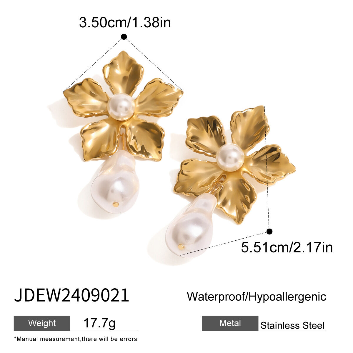 1 Paar klassische Retro-Blumen-Ohrhänger aus wasserdichtem Edelstahl für Damen Bild2