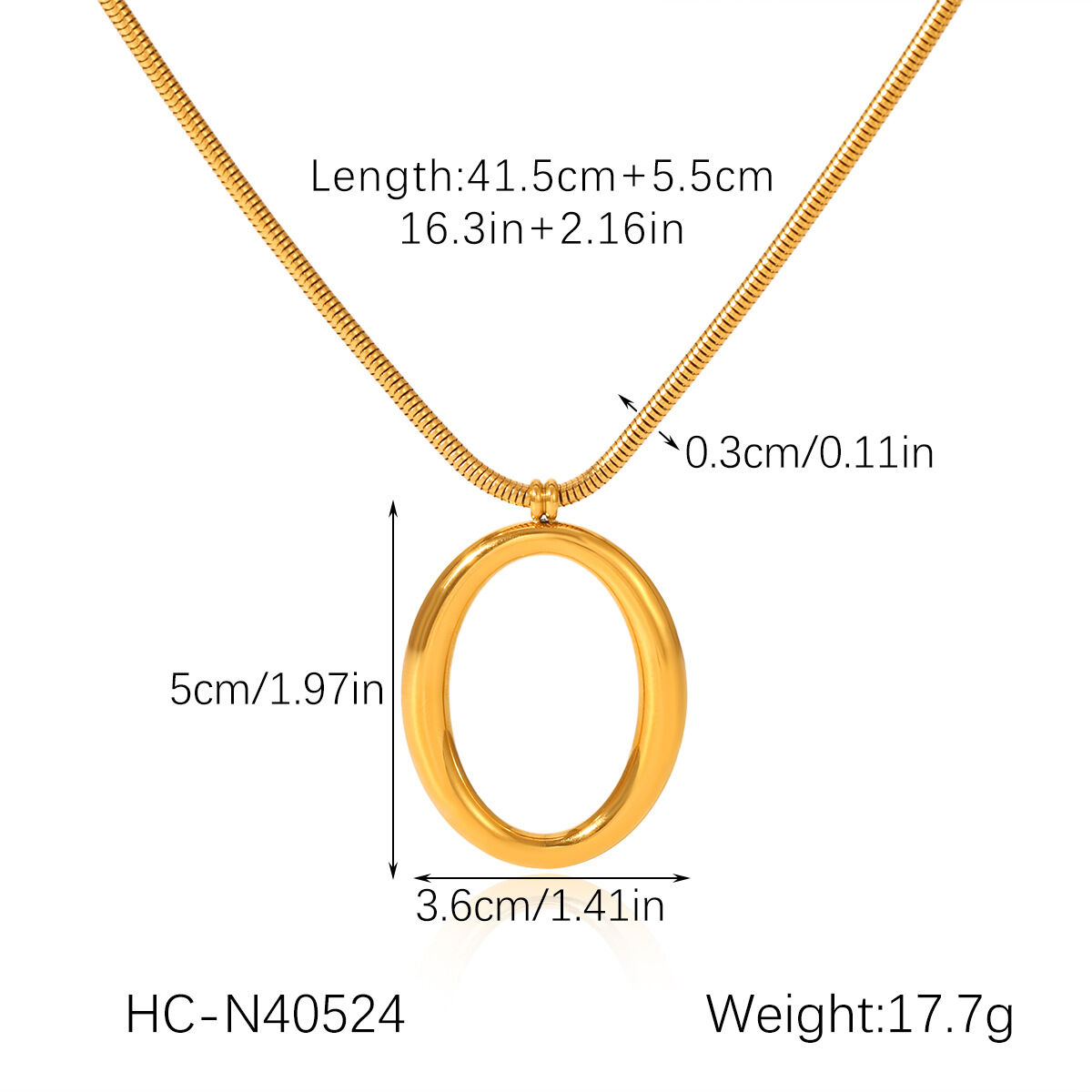 1 Piece Irregular Shape Stainless Steel Waterproof  Gold Color  Women's Pendant Necklaces h5 Picture2