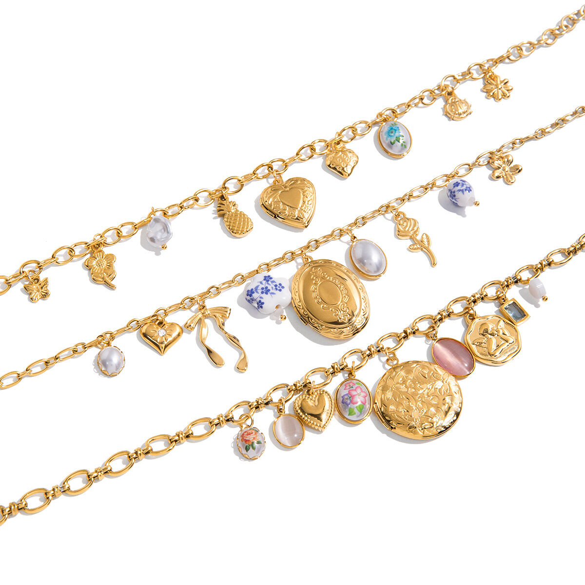 1 Piece Sophisticated Heart Photo Album Stainless Steel Waterproof Gold Color Women's Pendant Necklaces h5 Picture8