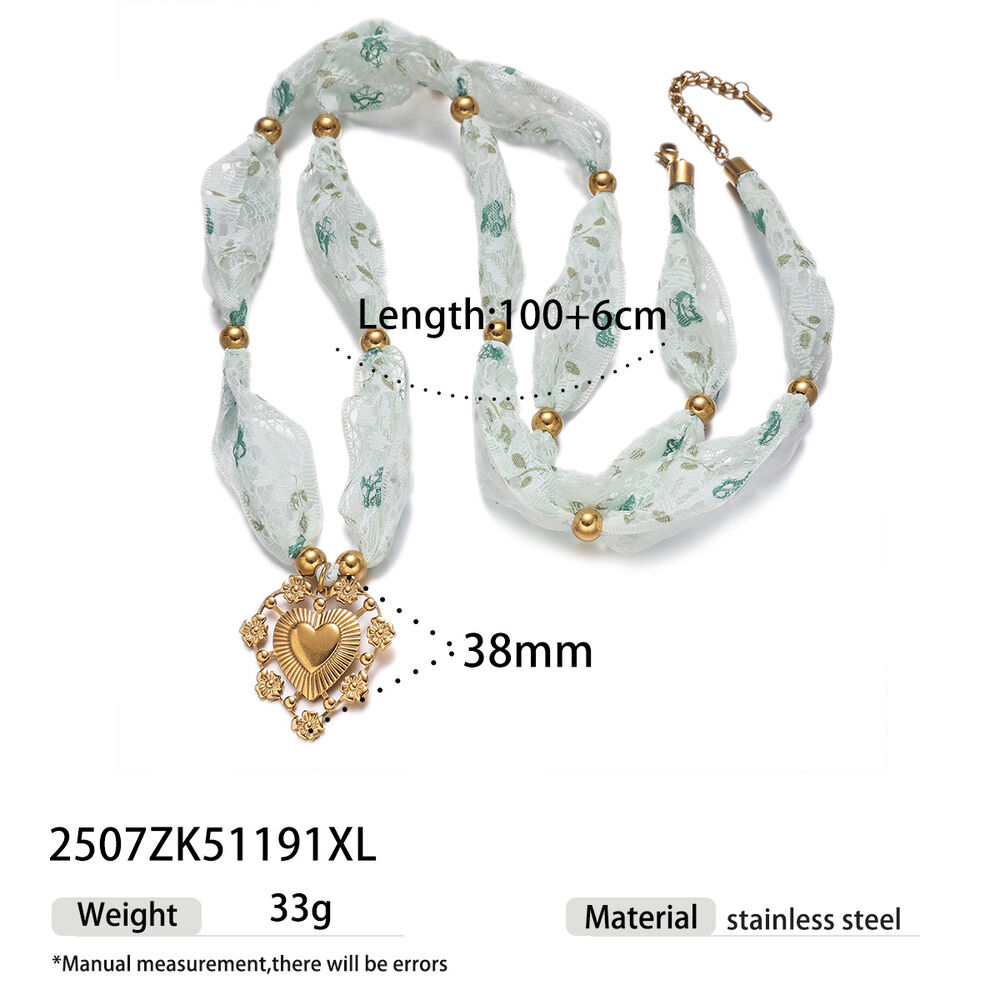 1 Piece Romantic Series Retro Heart Stainless Steel Waterproof Gold Color Long Necklace