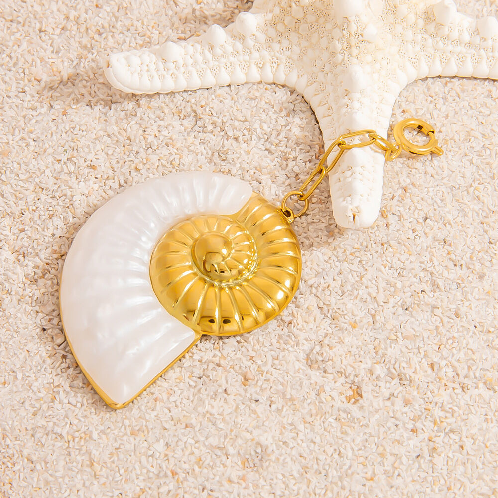 Conch Series Beach Stainless Steel Waterproof Gold Color Women's Bikini Pendants Picture3