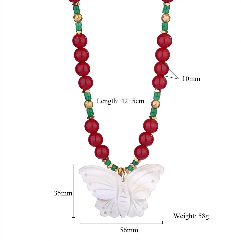 1 Piece Gorgeous Butterfly Natural Stones Women's Beaded Necklaces Picture2
