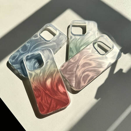 1 Pair High-grade Gradient Pearlescent Pink Phone Case