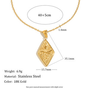 1 Piece Simple Series Daily Sun Stainless Steel Waterproof Women's Pendant Necklaces h5 Picture2