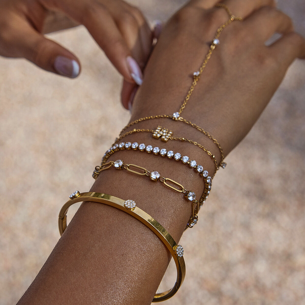 1 Piece Delicate Cherry Stainless Steel Waterproof Gold Color Women's Bangles Picture3