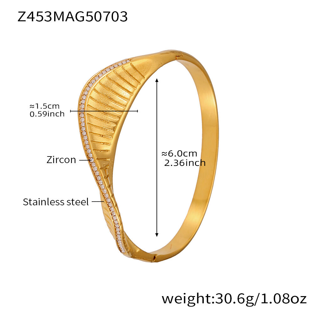 Braccialetti da donna color oro impermeabili in acciaio inossidabile a spirale classica da 1 pezzo h5 Immagine2
