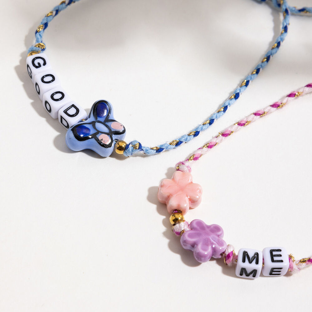 1 Piece Sweet Letter Colorful Stainless Steel Waterproof Women's Beaded Bracelets Picture6