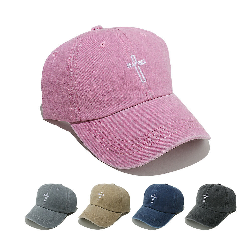 1 Piece Cross Pattern Embroidery Baseball Cap