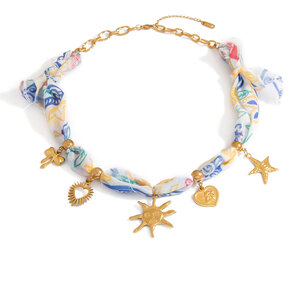 1 pezzo di collana con ciondolo a forma di tartaruga semplice in tessuto color oro da donna h5