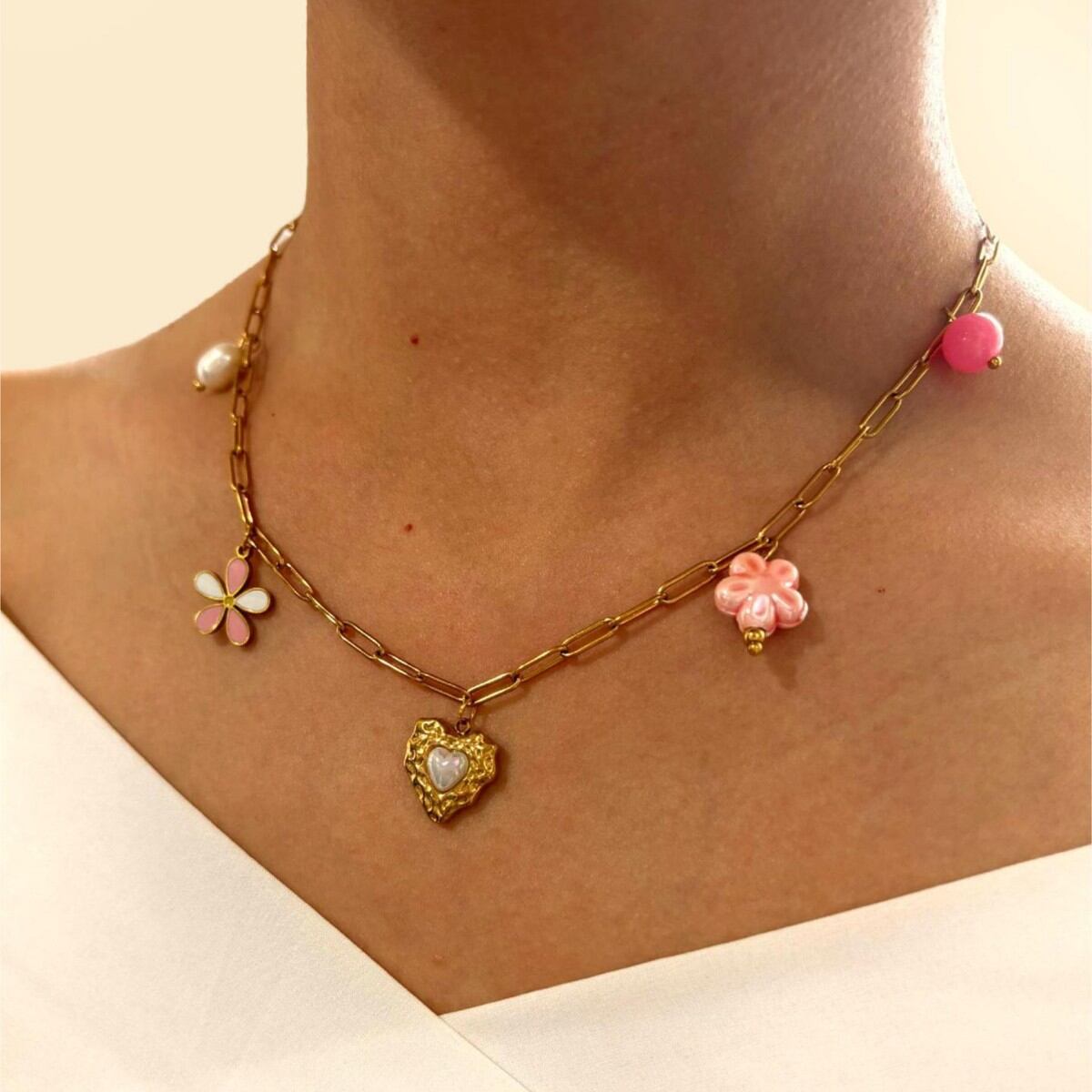 Collier pendentif Oceanic en acier inoxydable étanche couleur or (1 pièce) Image3