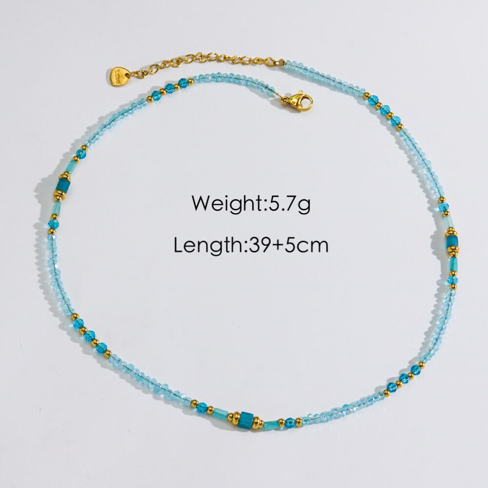 Sweet Elegant Stainless Steel Waterproof Women‘s Beaded Necklaces h5 