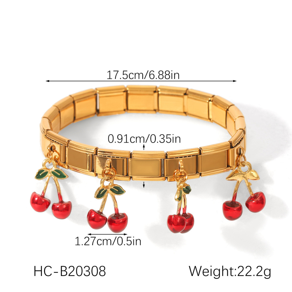 1 Paio Di Braccialetti Da Donna Impermeabili In Acciaio Inossidabile Con Motivo Vegetale Quotidiano Della Serie Simple h5Immagine2