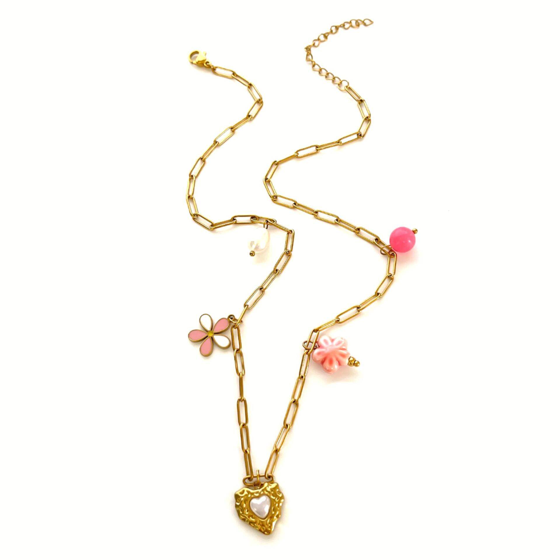 Collier pendentif Oceanic en acier inoxydable étanche couleur or (1 pièce) h5 