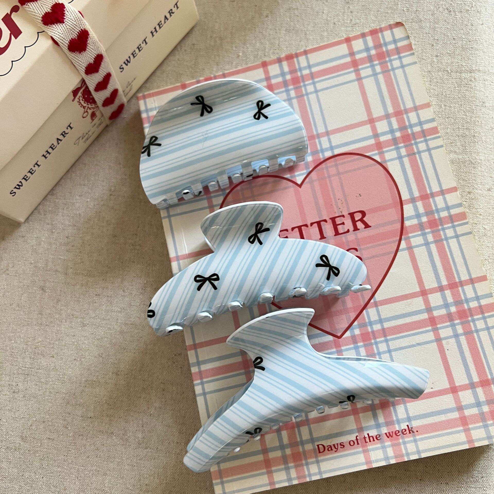 1 Pair Simple Series Sweet Bow Knot Acetate Women's Hair Claws 2