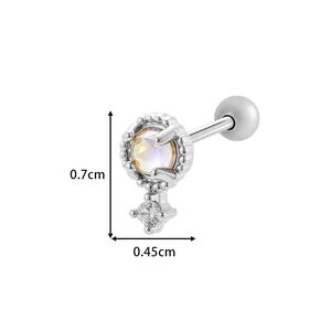 1 Stück Shinning Leaf Kupfer Gold Farbe Zirkon Damen Piercing Ohrringe h5 Bild2