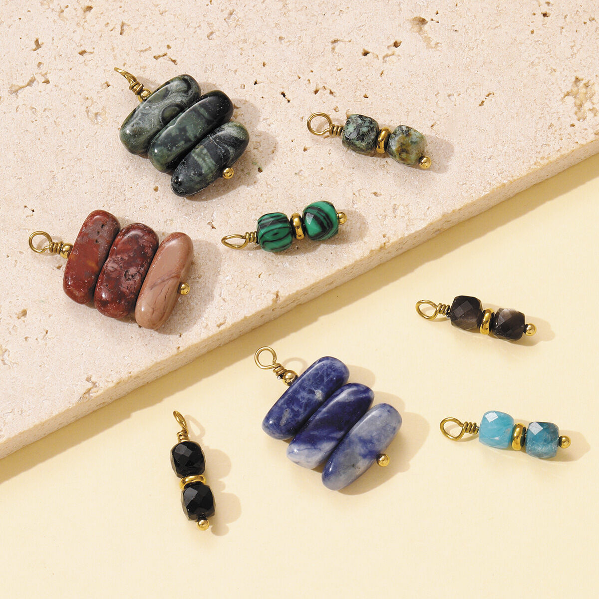 1 Piece Retro Beads Natural Stones Women's Pendants Picture5