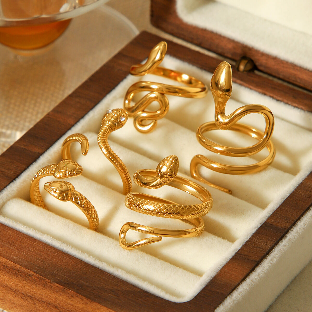 1 Stück Simple Series Daily Snake Edelstahl Wasserdichter Statement-Ring h5 Bild5