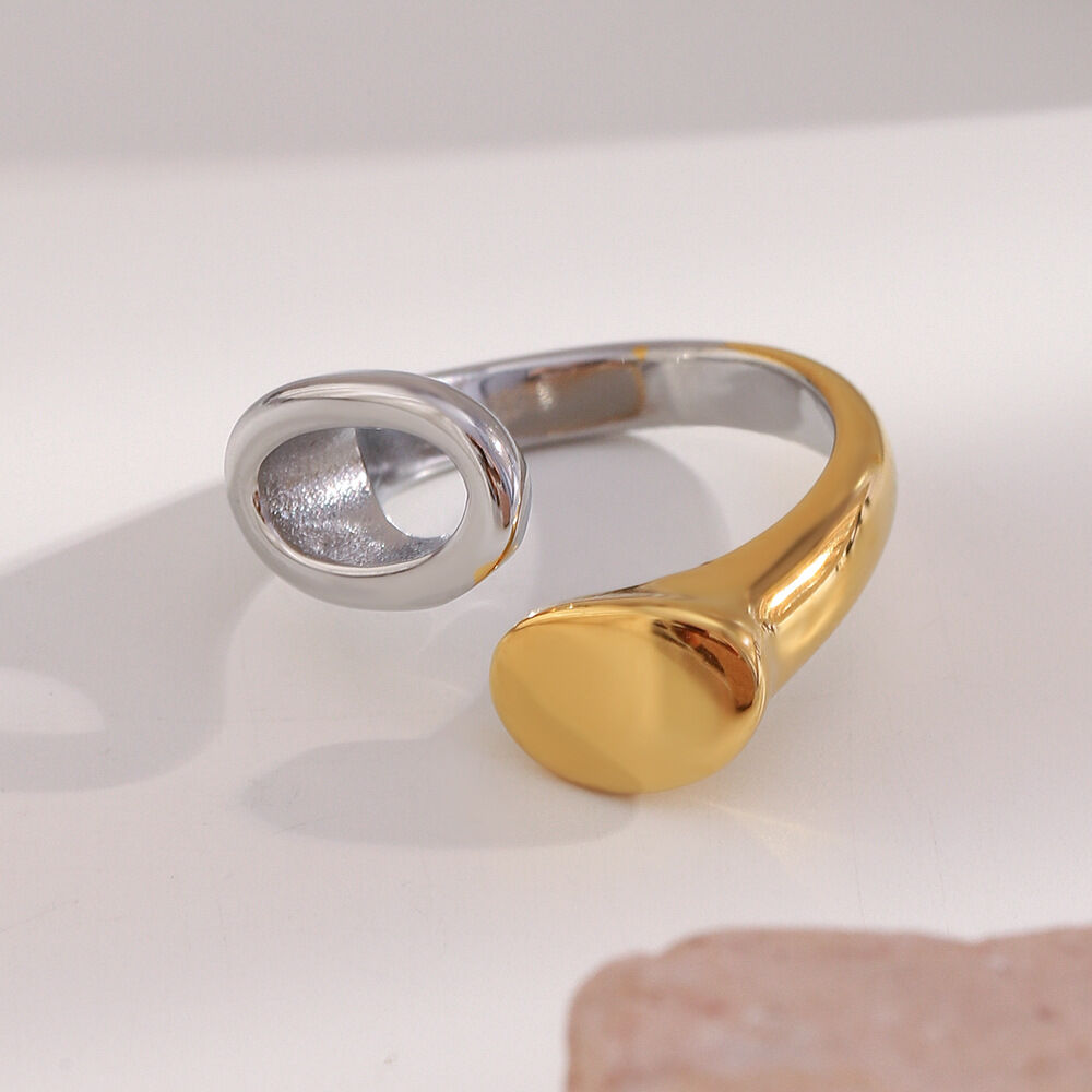 1 Piece Simple Series Casual Mixed Color Stainless Steel Waterproof Statement Rings h5 Picture4