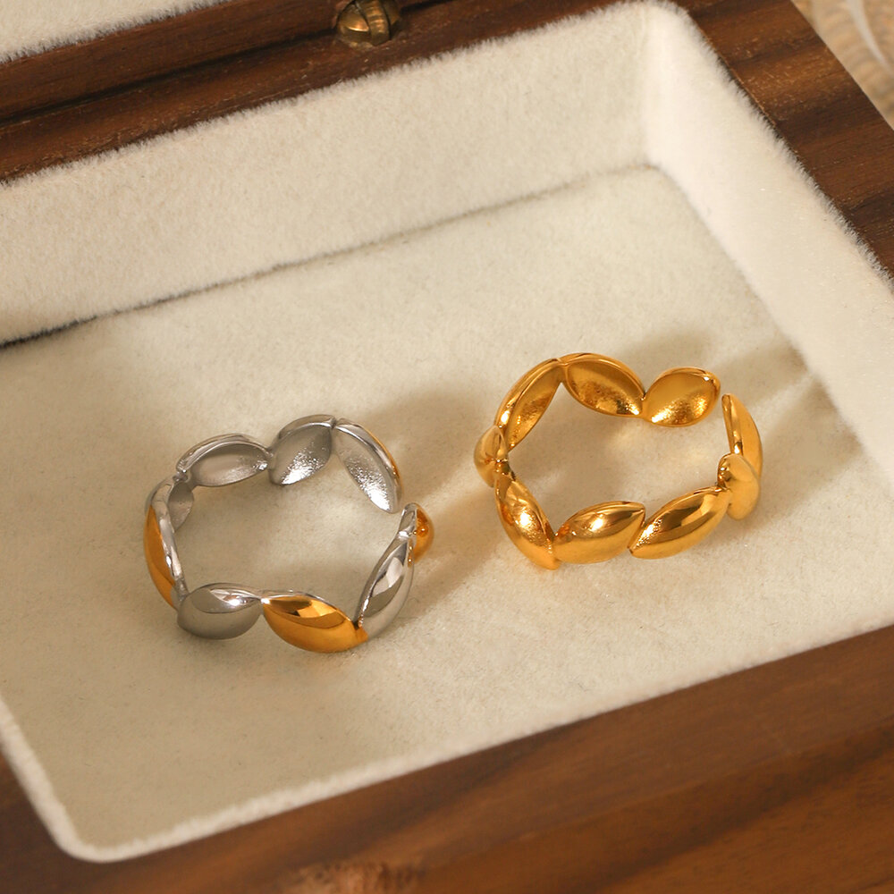 1 Pair Simple Series Daily Solid Color Stainless Steel Waterproof Statement Rings Picture6