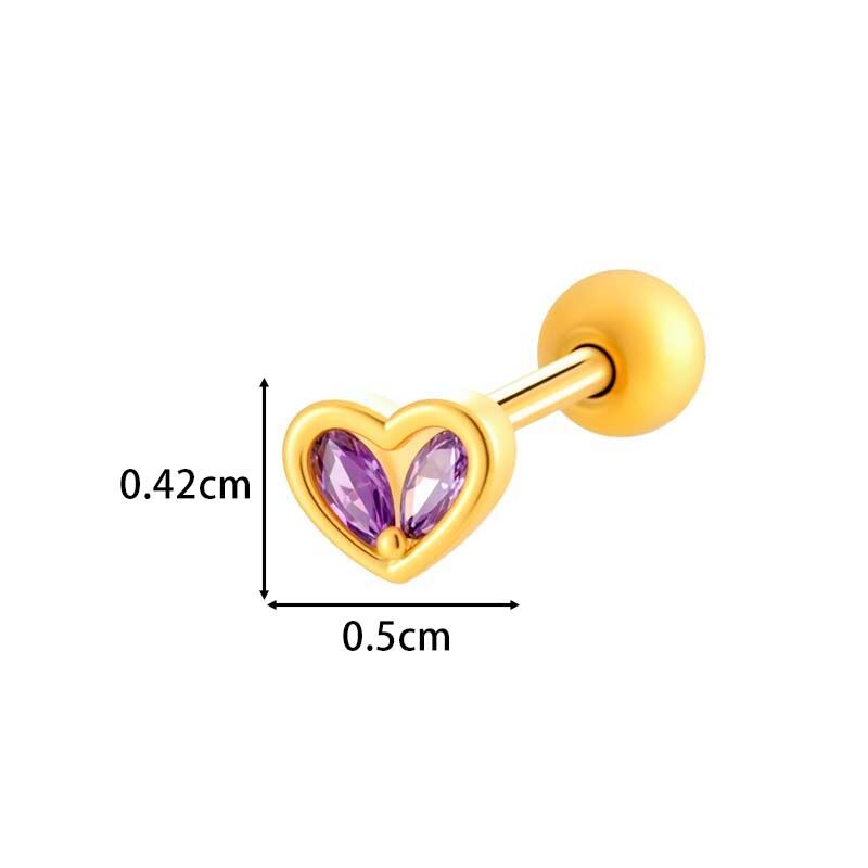 1 Stück Zarte Schmetterling Kupfer Gold Farbe Zirkon Piercings Ohrringe h5Bild2