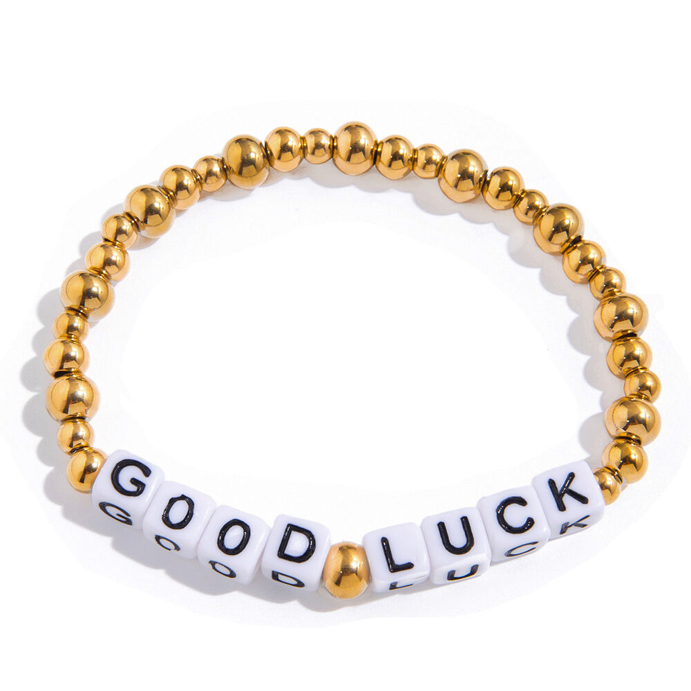 1 Piece Classic Letter Stainless Steel Waterproof Women's Beaded Bracelets
