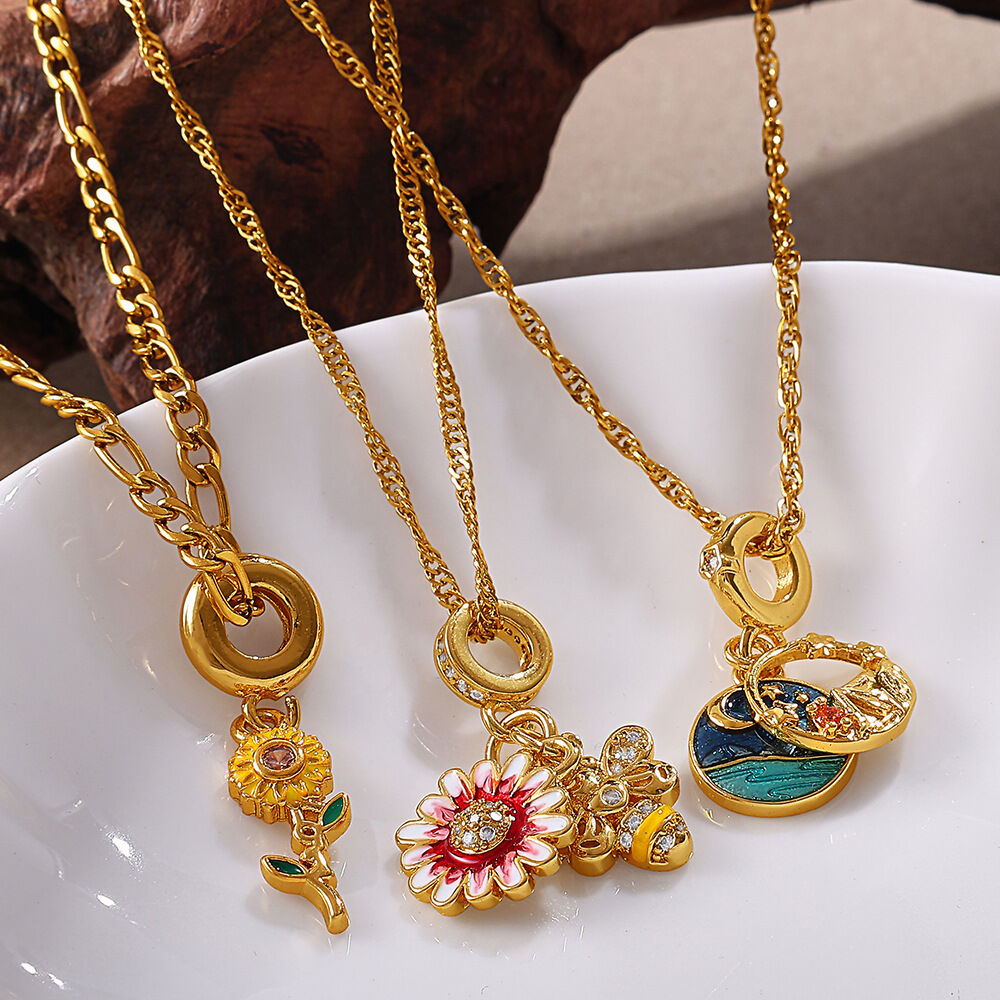 1 Piece Stainless Steel Waterproof Gold Color Pendant Necklace Picture3