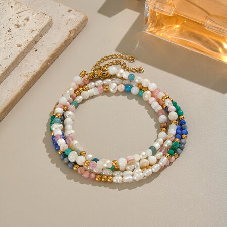 1 Piece Pearl Natural Stone Beaded Necklace