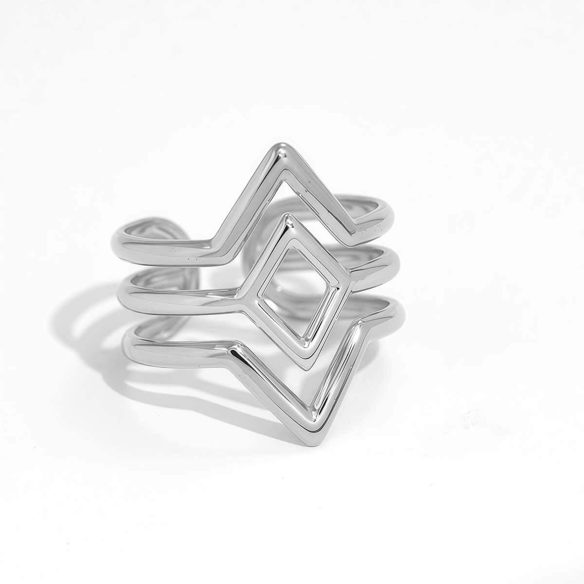 1 Stück Simple Series Schlichte, gewebte, wasserdichte Ringe aus Edelstahl in Goldfarbe – minimalistisch h5 