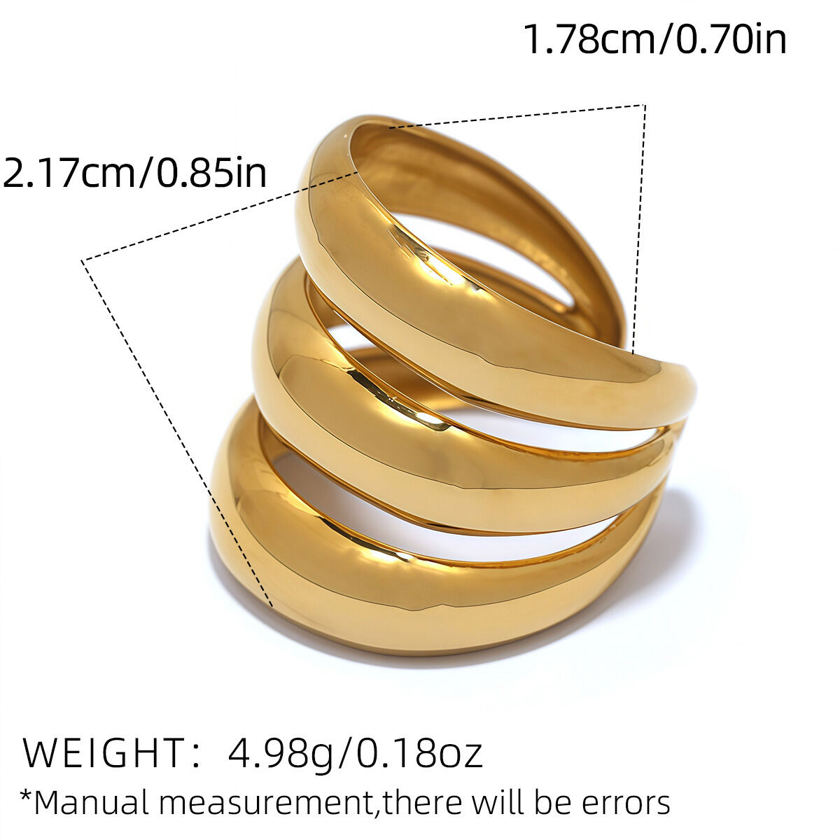 Anelli minimalisti color oro impermeabili in acciaio inossidabile con cerchio casual, serie semplice, 1 pezzo h5 
