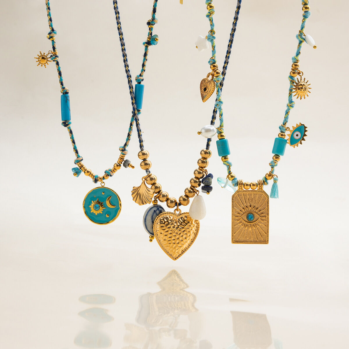 1 Piece Classic Tarot Calaite Stainless Steel Waterproof Gold Color Women's Pendant Necklaces Picture6