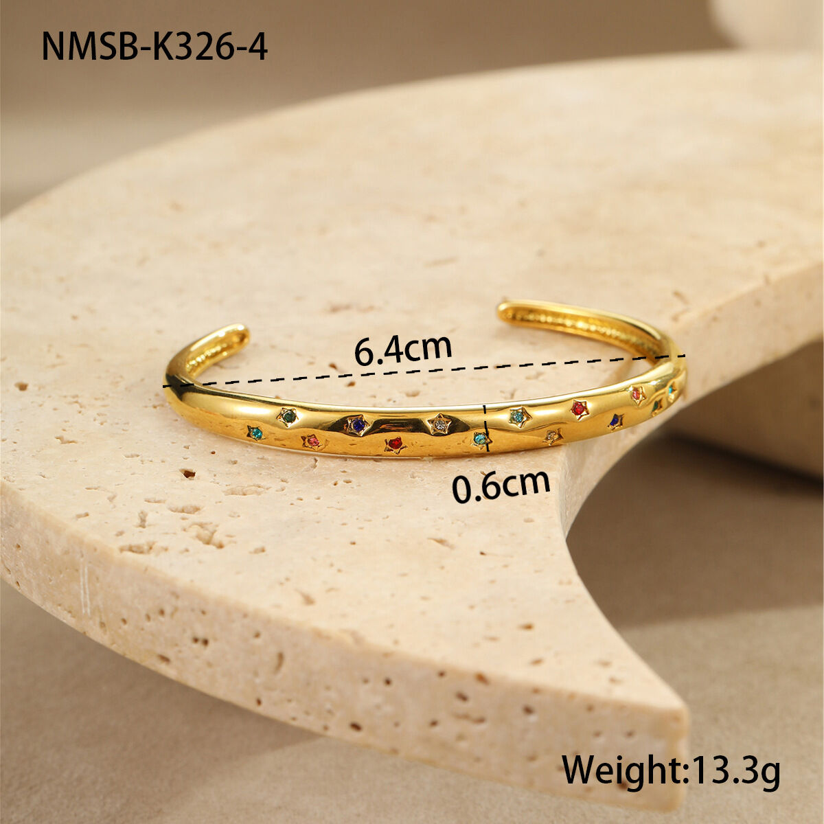 Nmsb-K326-4 Gold Color Diamond Bracelet 