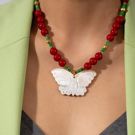 1 Piece Gorgeous Butterfly Natural Stones Women's Beaded Necklaces