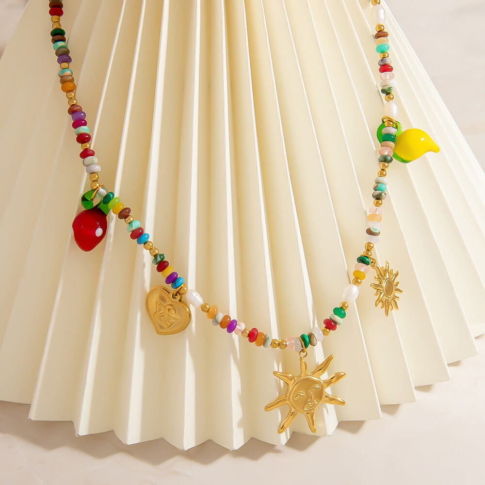1 Piece Natural Stone Beaded Necklace 2