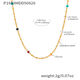 P1693-Golden Round Bead Necklace 40+5Cm Picture4