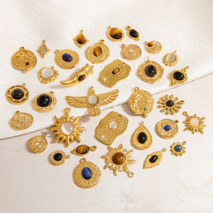 1 Piece Simple Natural Sun Stainless Steel Waterproof Gold Color Women's Pendants h5 Picture4