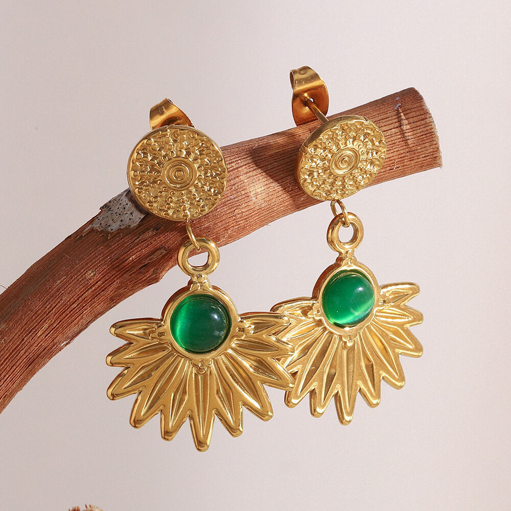 1 Pair Simple Series Vacation Flower Stainless Steel Waterproof  Women's Drop Earrings