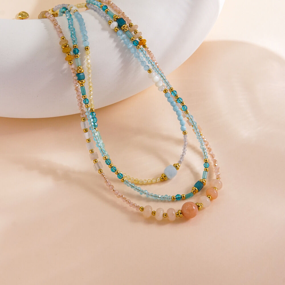 Collane di perline da donna in acciaio inossidabile, eleganti e impermeabili
