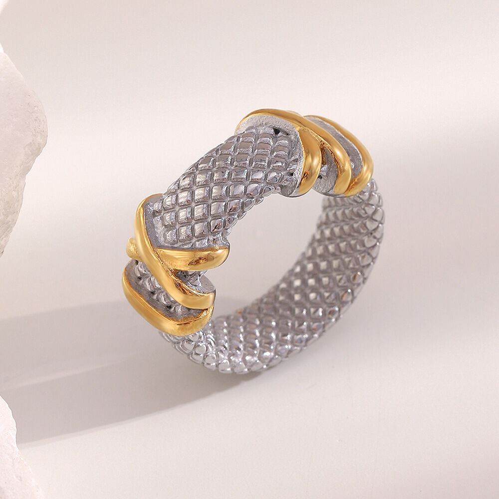 1 Piece Luxurious Series Casual Mixed Color Stainless Steel Waterproof Statement Rings 2