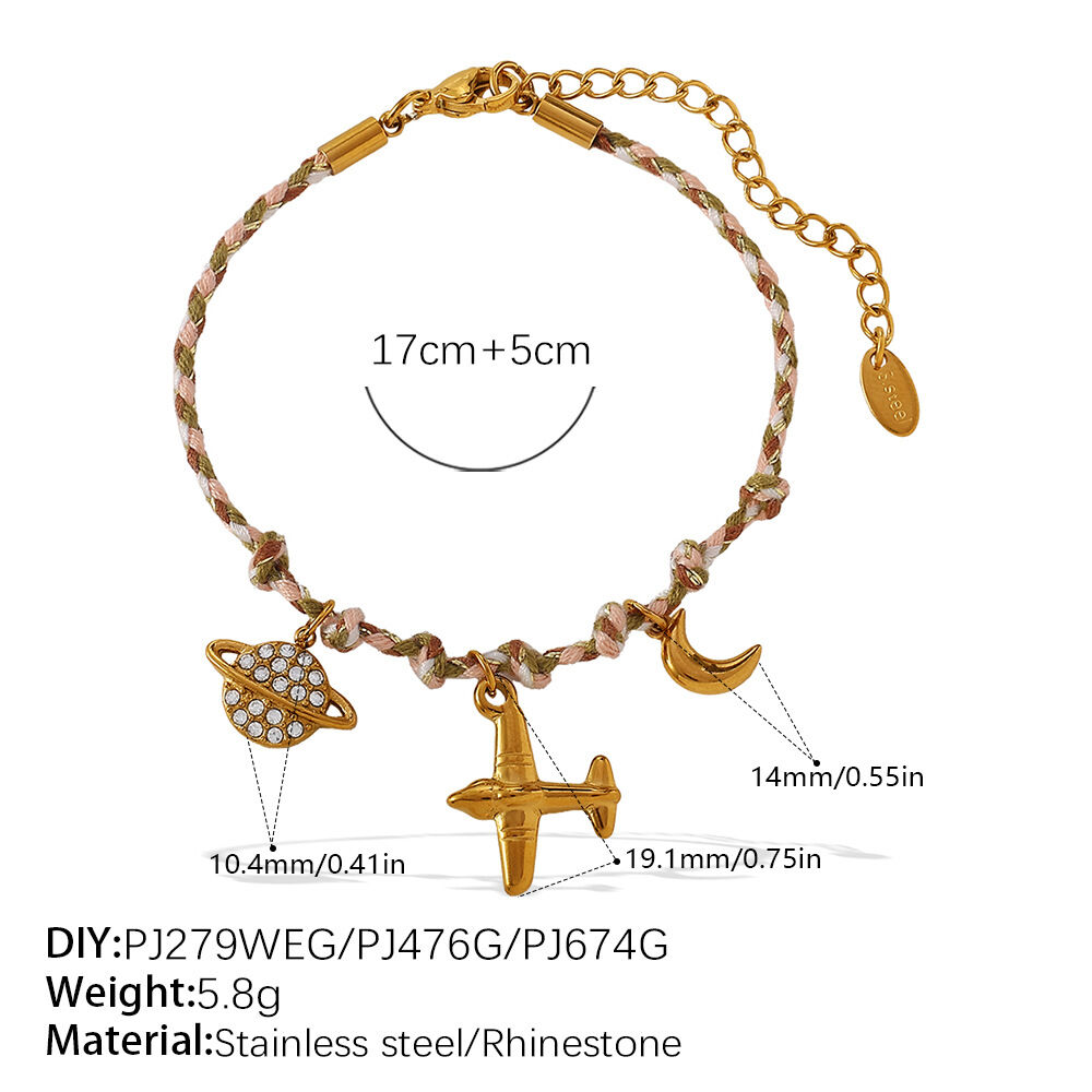 1 Piece Oceanic Stainless Steel Waterproof Gold Color DIY Braided Necklaces h5 