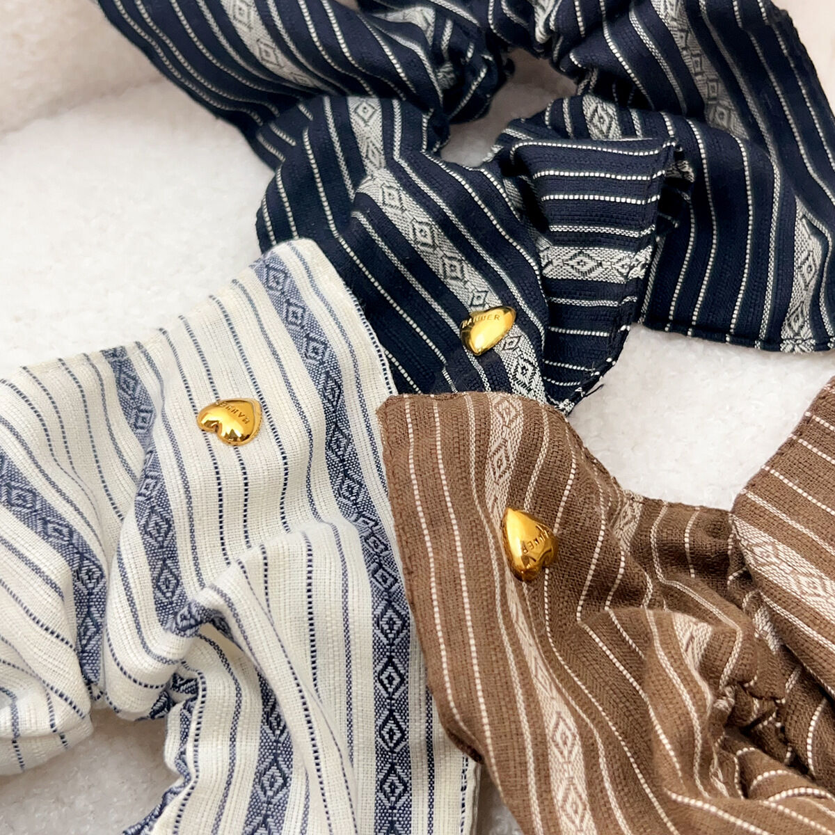 1 Piece Classic Strip Canvas Women's Scrunchies h5 Picture4