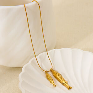 1 pezzo di collana con ciondolo a forma di tartaruga in acciaio inossidabile impermeabile color oro h5 Immagine4