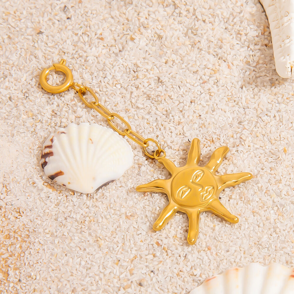 Conch Series Beach Stainless Steel Waterproof Gold Color Women's Bikini Pendants h5 Picture4