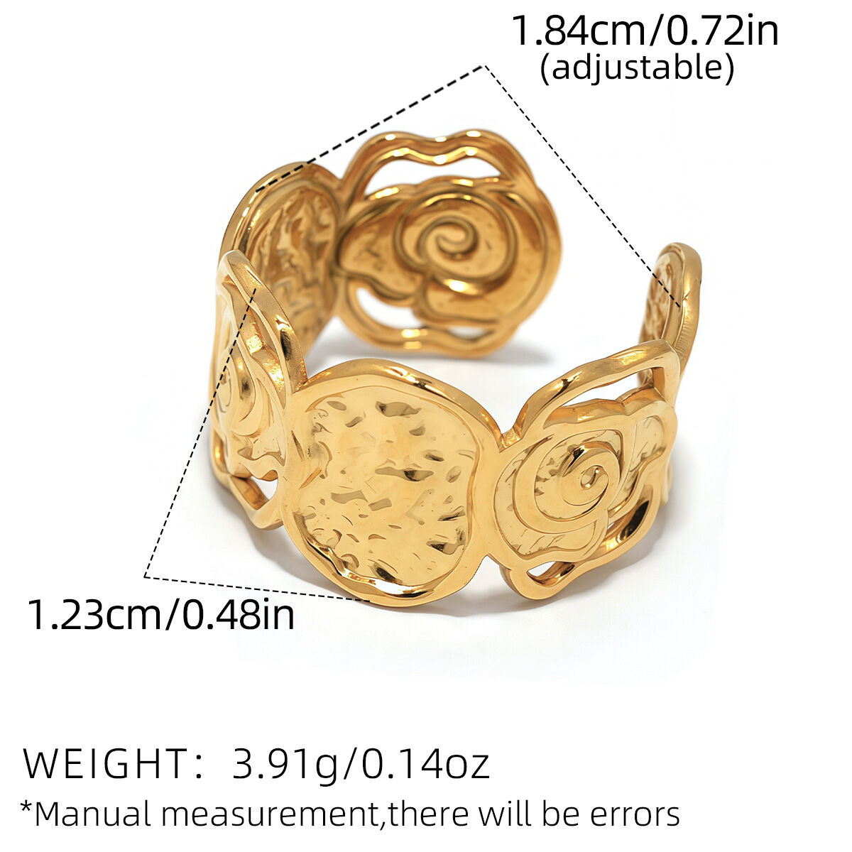 1 Piece Simple Elegant Flower Stainless Steel Waterproof  Gold Color  Minimalist Rings Picture2