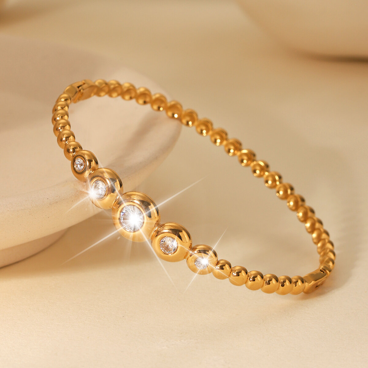 1 Pair Simple Series Daily Geometric Stainless Steel Waterproof  Women's Bangles Picture6