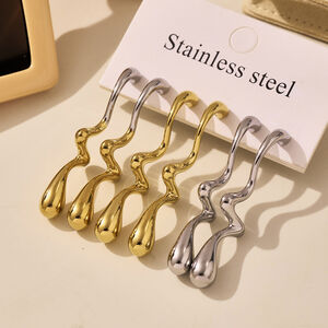 1 Pair Daily Irregular Shape Stainless Steel Waterproof Gold Color Women's Drop Earrings h5 Picture6